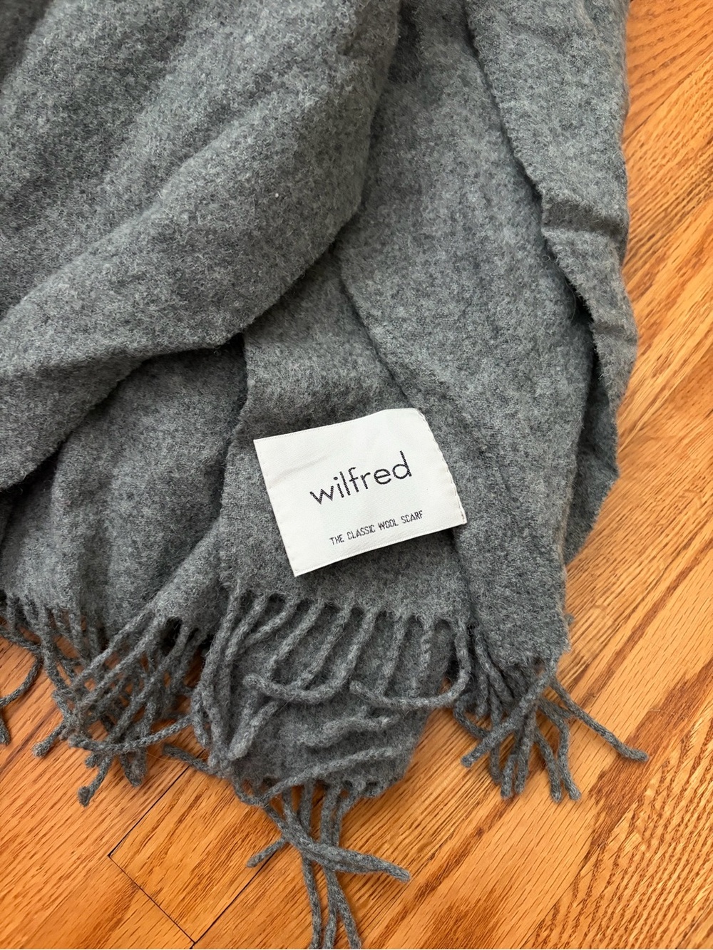 Wilfred Gray Wool Scarf - large rectangle scarf